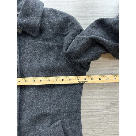 Vintage Cinzia Rocca 100% Wool Collared Black Pea Coat 4 - Picture 6 of 10